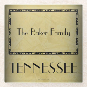 State Of Tennessee Familienname Glasuntersetzer