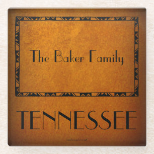 State Of Tennessee Familienname Glasuntersetzer