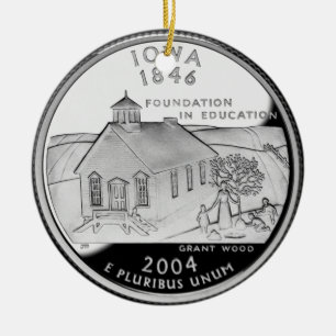 State Quarter von Iowa Rückseite Faux Keramikornament
