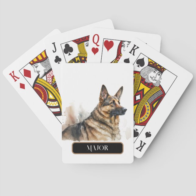 Stated German Shepard Dog personalize Spielkarten (Rückseite)