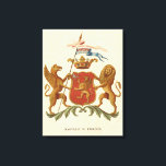 Stated Heraldic Abzeichen mit Griffin und Lion Leinwanddruck<br><div class="desc">Dieses hübsche heraldische Abzeichen besticht durch einen Greifen und einen Löwen. Der Löwe hält einen Schild,  während der Gänsegänger einen Speer mit lateinischen Worten hält,  die in "Der Power wahrer Nobilität" übersetzen. Mit diesem prächtigen Druck zeigen Sie Ihrem wahren Adel!</div>