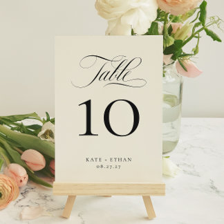 STATELY CALLIGRAPHY Table Number Card Einladung