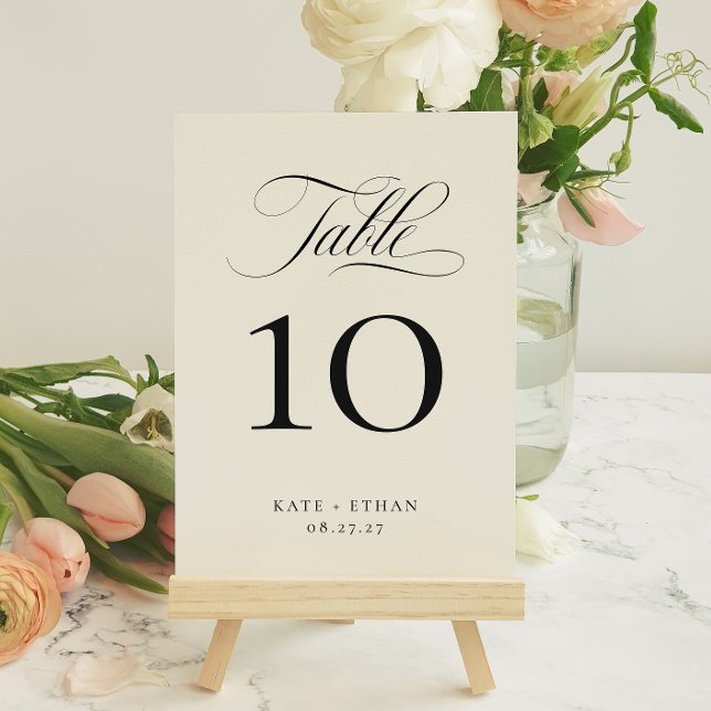 STATELY CALLIGRAPHY Table Number Card Einladung (Von Creator hochgeladen)