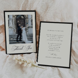 STATELY CALLIGRAPHY Wedding Photo Dankeskarte
