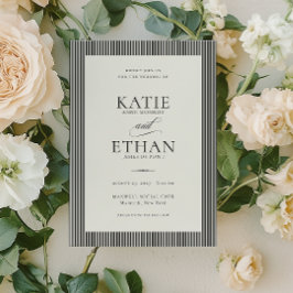 Stately Stripes Frame Wedding Invitation Einladung