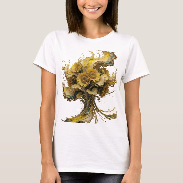 Statement Gold ABSTRACT ART Kunstdruck T-Shirt (Vorderseite)