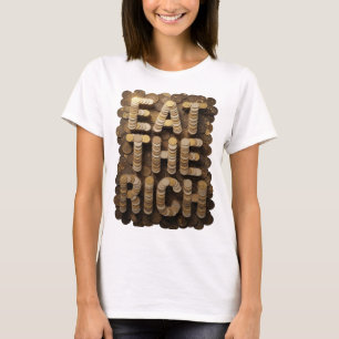 Statement Gold EAT THE RICH Textdesign T-Shirt