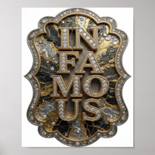 Statement Gold IN BERÜHMT Graphic Design Poster