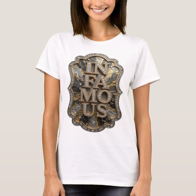Statement Gold IN FAMOUS Grafikdesign T-Shirt (Vorderseite)