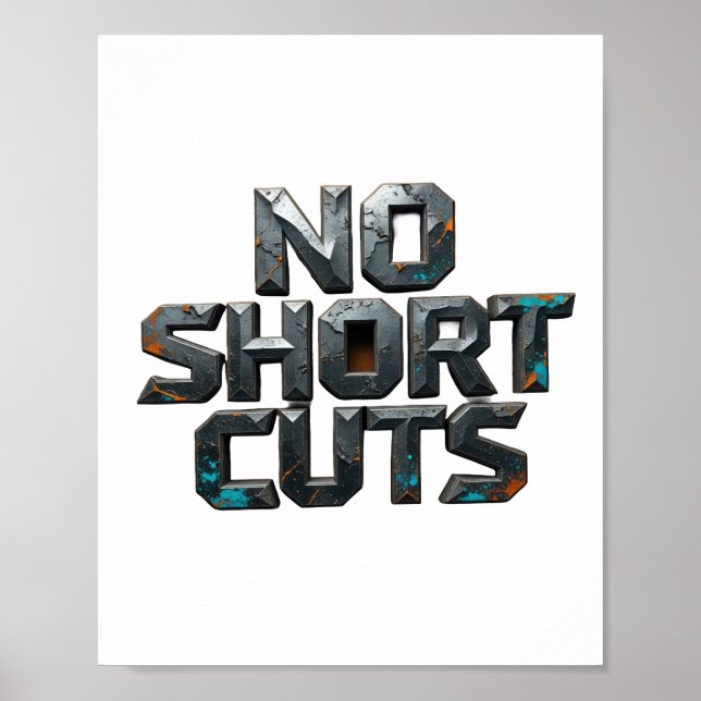 Statement Grau KEINE ABKÜRZUNGEN Textdesign Poster (Vorne)
