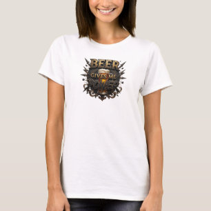 Statement Pink BIER GIBT MIR MACHT Drucken T-Shirt