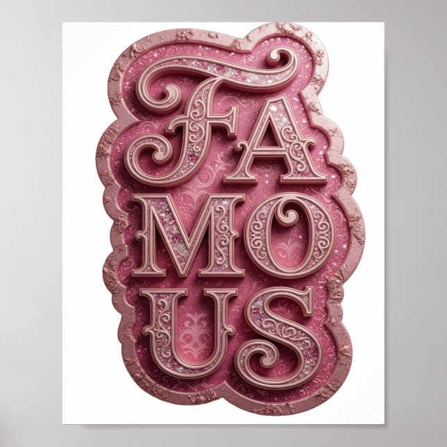 Statement Pink FAMOUS Design Poster (Vorne)