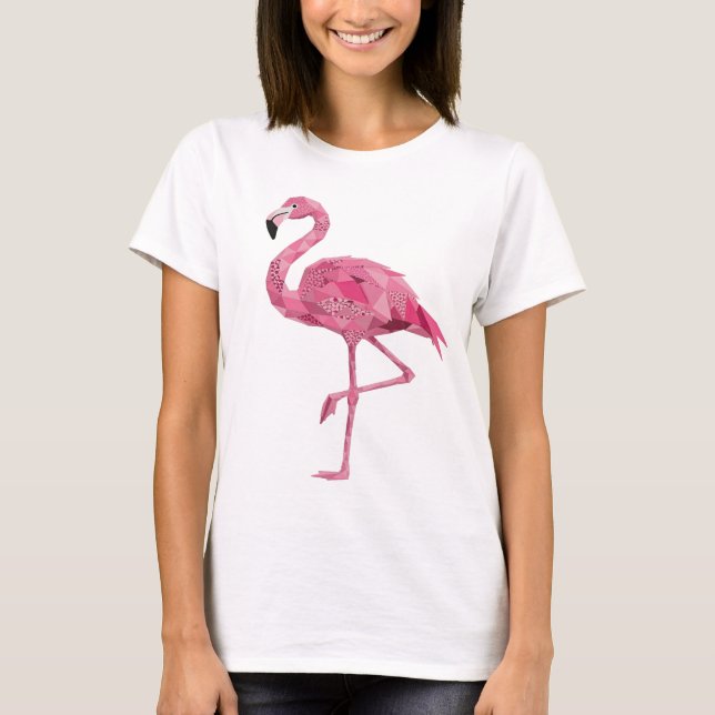 Statement Pink FLAMINGO Design T-Shirt (Vorderseite)