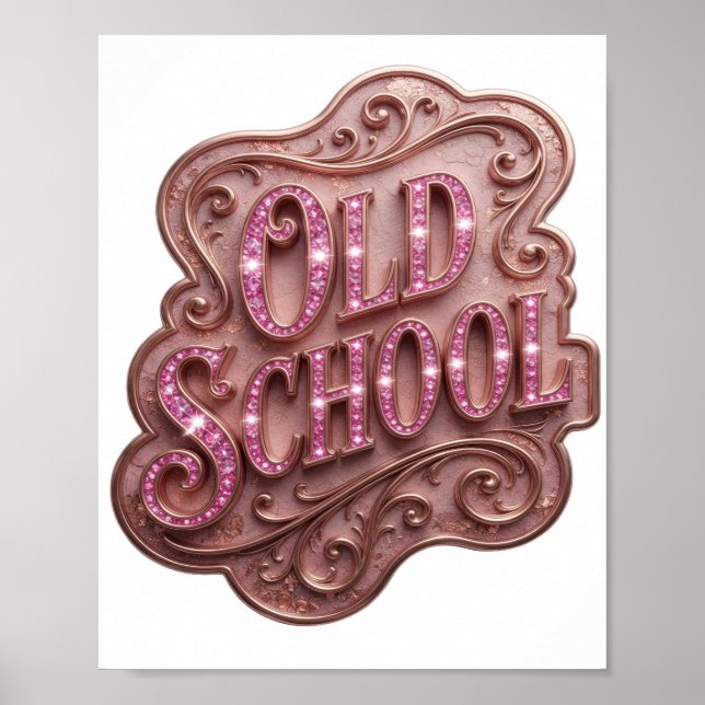 Statement Pink OLD SCHOOL Fettdesign Poster (Vorne)