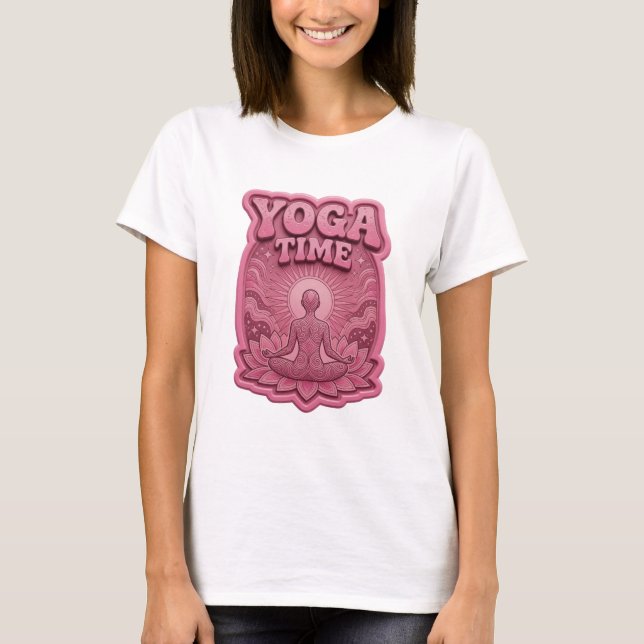 Statement Pink YOGA TIME Shirt Design (Vorderseite)