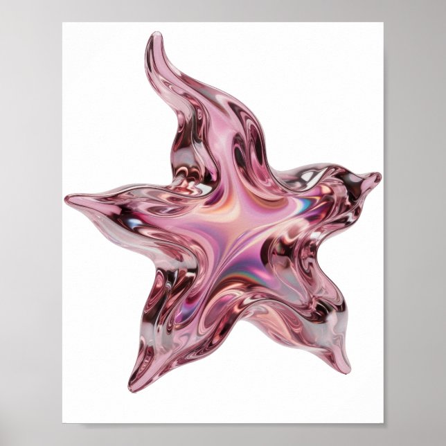 Statement Pinke STERNFORMEN Druck Poster (Vorne)