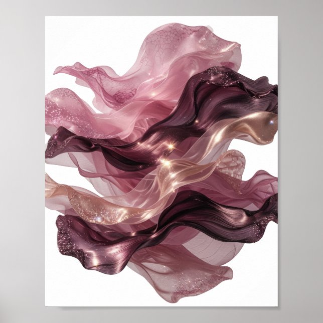 Statement Silber ABSTRACT ART Design Poster (Vorne)
