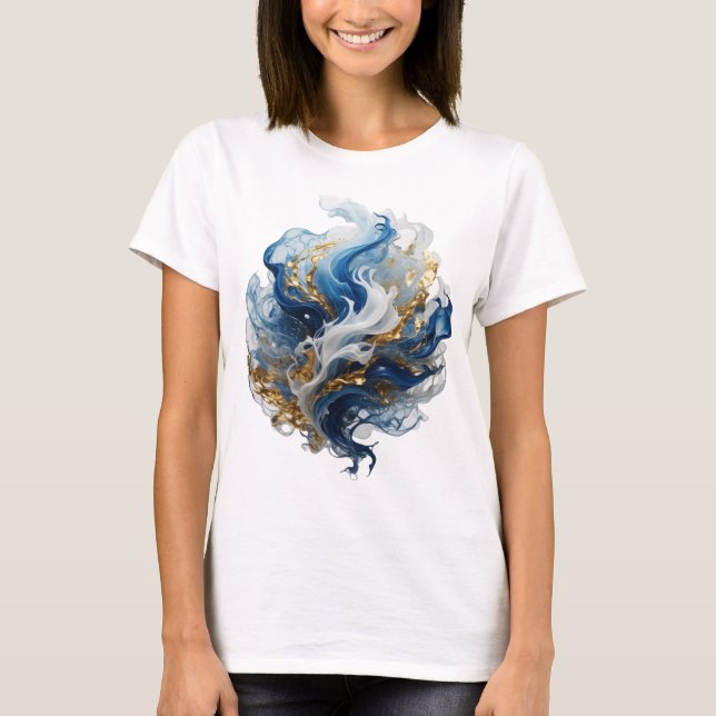 Statement Silber ABSTRACT ART Design T-Shirt (Vorderseite)