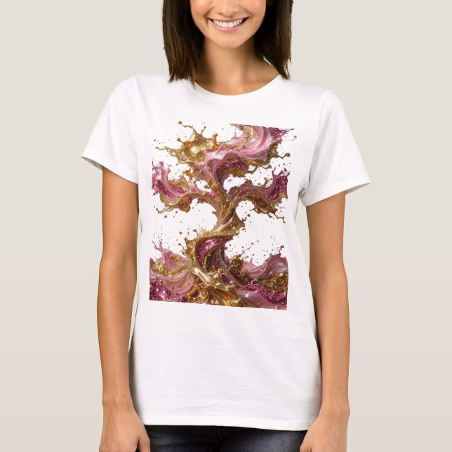 Statement Silber ABSTRACT ART Kunstdruck v2 T-Shirt (Vorderseite)