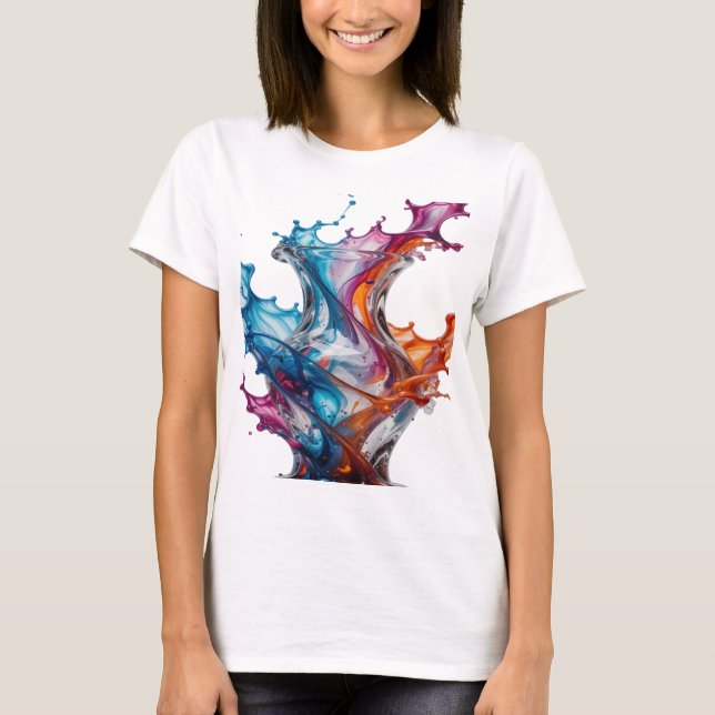 Statement Silber ABSTRACT ART Statement T-Shirt v4 (Vorderseite)