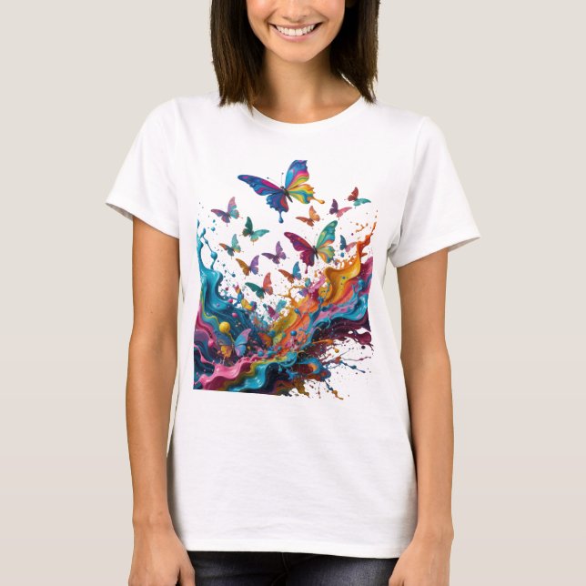Statement Silber ABSTRACTE KUNST Custom-T-Shirt T-Shirt (Vorderseite)