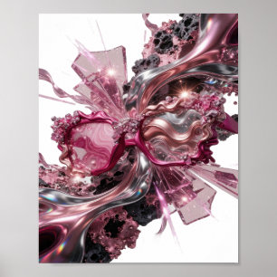 Statement Silber ABSTRACTE KUNST Kunst Druck v2 Poster