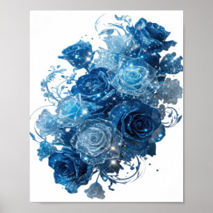 Statement Silber BLAUE ROSEN Textdesign Poster