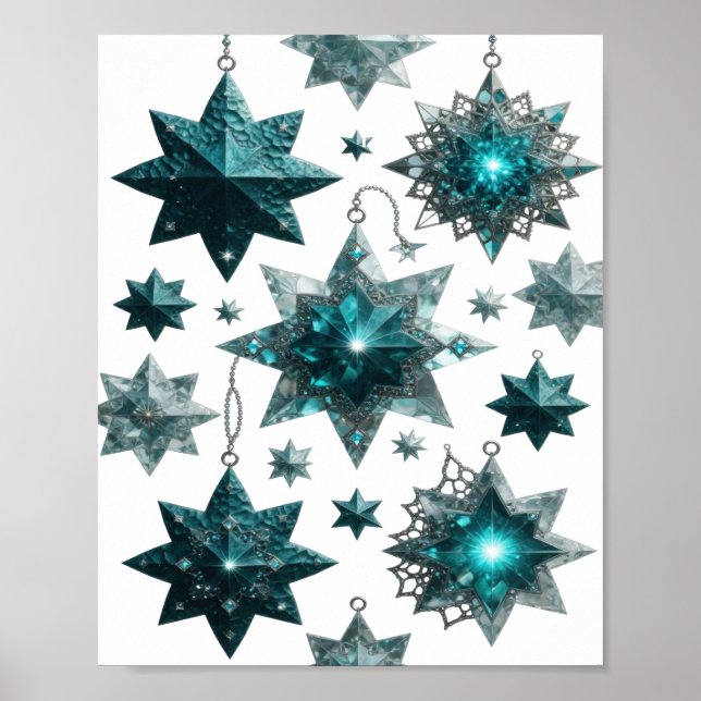 Statement Silber BLUE STAR ORNAMENTE Poster (Vorne)
