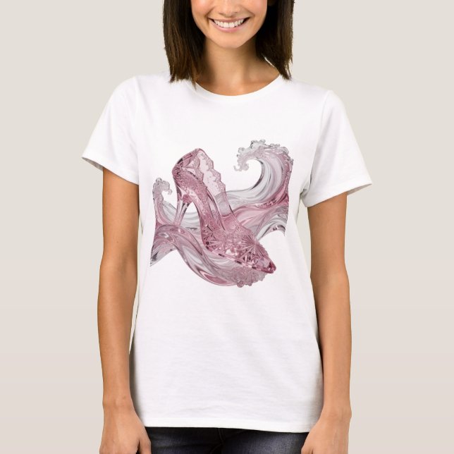 Statement Silber GLAS SCHUHE WELLE Fette Design T-Shirt (Vorderseite)