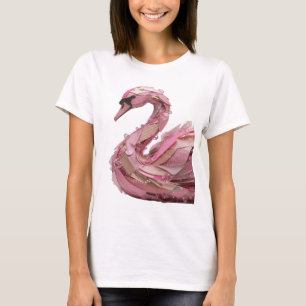 Statement Silber PINK SWAN Grafikdesign T-Shirt