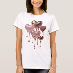 Statement Silber ROSE GOLD HEARTS Slogan Tee
