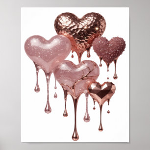 Statement Silber ROSE GOLD HERZEN Poster