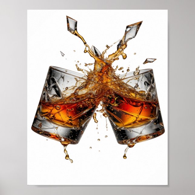 Statement Silber WHISKY SPLASH Poster (Vorne)