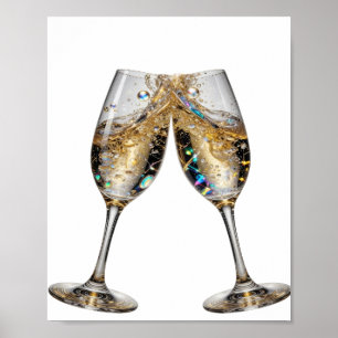 Statement Silver PROST AUF GUTE GESUNDHEIT Slogan Poster