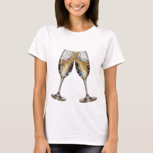 Statement Silver PROST AUF GUTE GESUNDHEIT Slogan T-Shirt