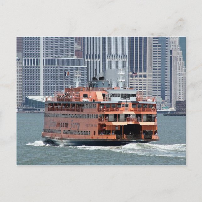 Staten Island Ferry New York Hafen Post Card Postkarte (Vorderseite)