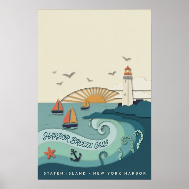 Staten Island-Küstenreiseplakat Poster (Vorne)