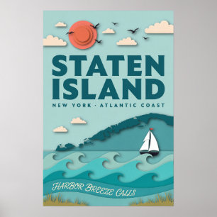 Staten Island-Küstenreiseplakat Poster