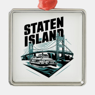 Staten Island New York Ferry Ornament Aus Metall