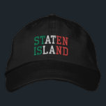 STATEN ISLAND NY Italian Colors Green White Bestickte Baseballkappe<br><div class="desc">STATEN ISLAND New York Italienische Farben Grün Weiß Rot bestickt auf schwarzen Baumwollhut. Außerdem ist die Möglichkeit verfügbar,  die gewünschte Farbe auf der Hauptseite auszuwählen.</div>