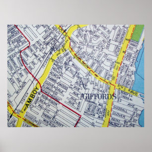 Staten Island, NY Vintag Map Poster
