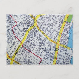 Staten Island, NY Vintag Map Postkarte