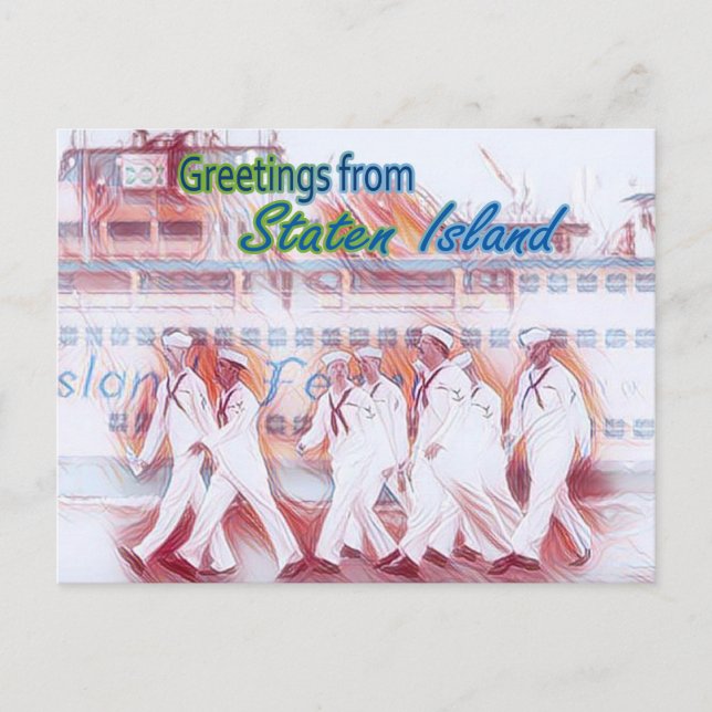 Staten Island Sailor Feiertagspostkarte (Vorderseite)