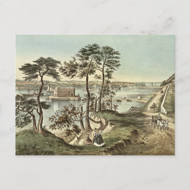 Staten Island und die Narrows von Fort Hamilton Postkarte (Vorderseite)