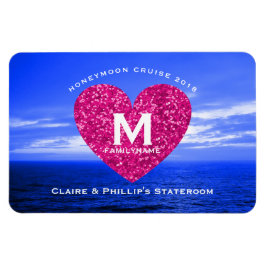 Stateroom Domarker Honeymoon Cruise Pink Heart Magnet