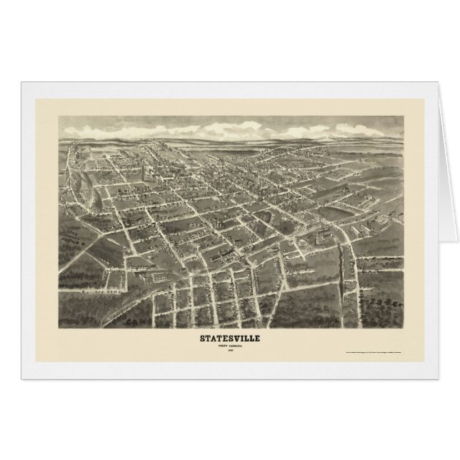 Statesville, panoramische Karte NC - 1907 (Vorderseite (Horizontal))