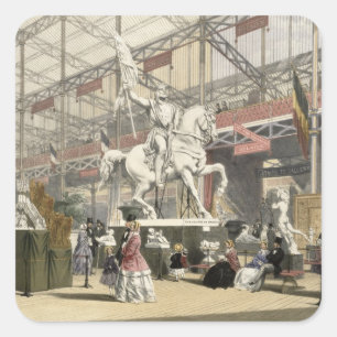 Stateus in the Belgium sektion of the Great Exhibi Quadratischer Aufkleber