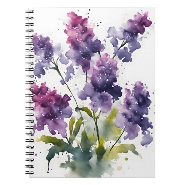 Statice - Aquarellblumen Notizblock (Vorderseite)