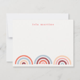 Statierte Rainbows Kids Stationery Card - Maroon Save The Date
