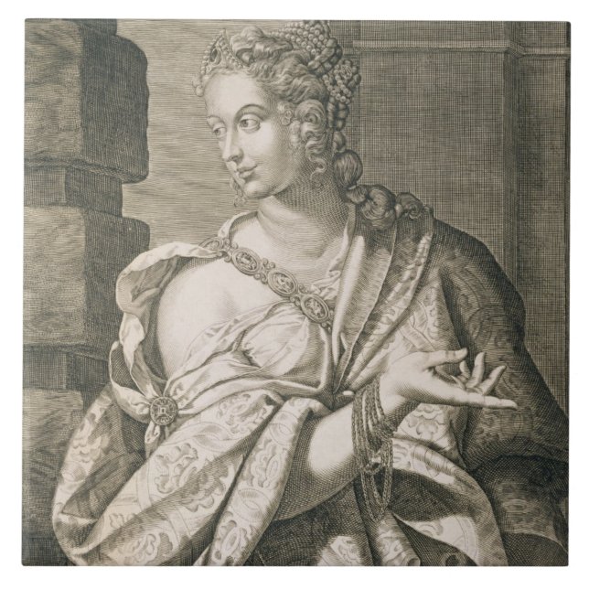 Statilia Messalina dritte Ehefrau von Nero (Stich) Fliese (Vorderseite)
